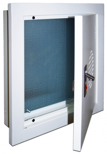 Шкаф встраиваемый с панелью крепления, 400x380x100 мм, серый | код LAN-HCS-BOX | LANMASTER