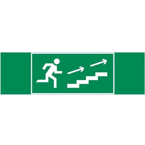 Знак "ПО ЛЕСТНИЦЕ ВВЕРХ ВПРАВО" 310х90мм для аварийно-эвакуационного светильника Basic IP65 VARTON V5-EM02-60.002.039