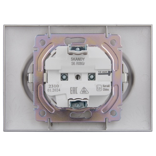 SKANDY Роз. 2-я с з/к без з/ш 16А сб. SK-R08Gr сер. IEK | код SK-R21-16-K03-F | IEK фото 2