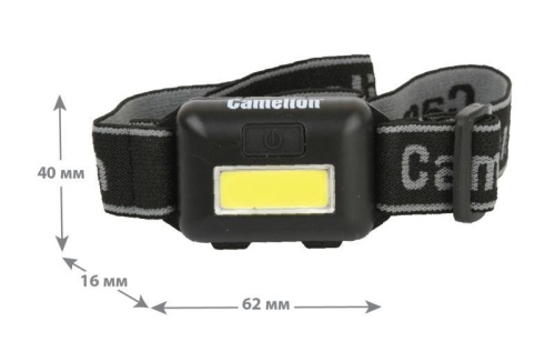 Фонарь налобный LED5355 1Вт COB LED 3 реж. 3XAAA пласт. блист. черн. Camelion 13748 фото 3