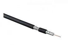 Кабель коаксиальный RG-6 75 Ом (ТВ SAT CATV) жила - 18 AWG (1.02 mm омедненная сталь) общий диаметр 6.9мм PVC черный (бухта 500 м), Hyperline COAX-RG6-500 | код 49031 | Hyperline