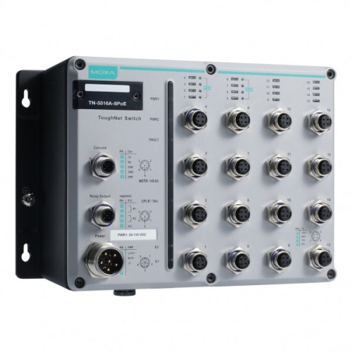 Коммутатор TN-5516A-8PoE-WV-CT-T L2 Managed Ethernet switch with 8 * 10/100BaseT(X) ports and 8 * 802.3at PoE+ M12 connectors, 24 - 110 VDC, conformal | код 00-06099587 | MOXA