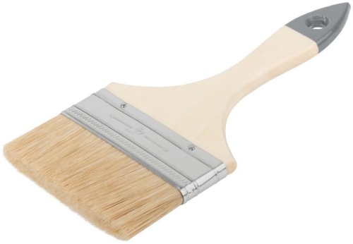 Кисть флейцевая "Лайт" 4дюйм (100мм) натур. свет. щетина деревянная ручка КУРС 00808 фото 3