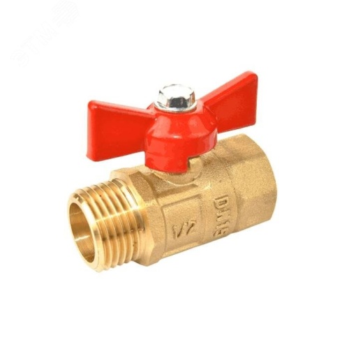 Кран шаровой Ду25 Ру16 ВН бабочка, латунный | код 103263 | Галлоп