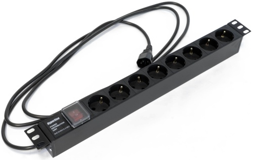 Блок розеток 8-м 10А SHE19-8SH-S-2.5IEC горизонт. шнур 2.5м