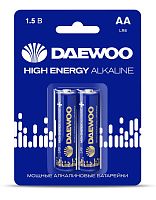 Элемент питания алкалиновый AA/LR6 1.5В High Energy Alkaline 2021 BL-2 (уп.2шт) | код 5030299 | DAEWOO