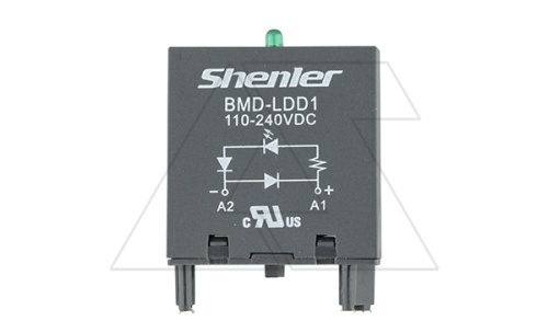 Модуль BMD-LDD1, зеленый LED+диод, 110_240VDC, поляризация +А1/-А2, черный, для STB14, SEB11-E, SUB*-E, GZP8, GZP11, MT 78 740(745) | код BMD-LDD1/110_240VDC | Shenler