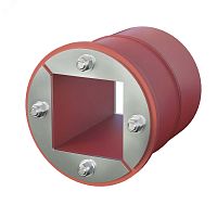 Проходка круглая, нержавеющая, D200х70 мм с проёмом 120х120 мм | код DXF3126 | DKC