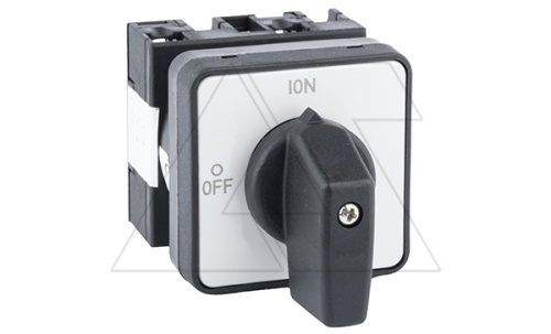 Переключатель UKT0-1-102/E, 2P, 20A, тип 0-1, 2NO на 1, 5.5kW(400VAC), на дверь, фронт IP65 | код UKT0-1-102/E | Kripal