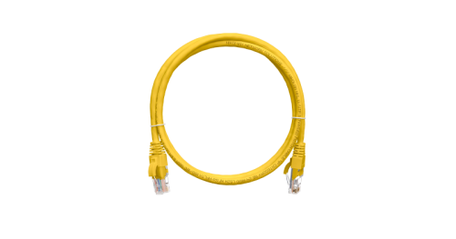 Шнур коммутационный NIKOMAX U/UTP 4 пары, Кат.5е (Класс D), 100МГц, 2хRJ45/8P8C, T568B, заливной, с защитой защелки, многожильный, BC (чистая медь), 24AWG (7х0,205мм), PVC нг(А), желтый, 0,3м | код NMC-PC4UD55B-003-YL | NIKOMAX