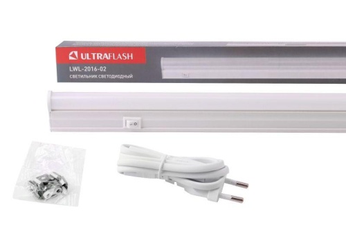 Светильник светодиодный LWL-2016-02 7Вт 6000К 220В с выкл. на корпусе с сетевым проводом пластик. бел. Ultraflash 13945 фото 5