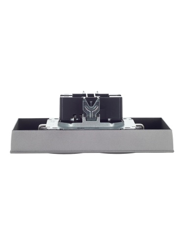 BRITE Розетка 2-местная с заземлением с защитными шторками 16А в сборе РСш12-3-БрС сталь | код BR-R24-16-K46-F | IEK фото 7