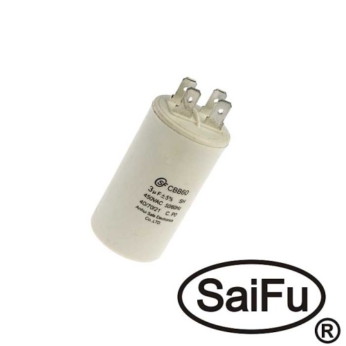 Пусковой конденсатор SAIFU CBB60, 3 мкФ, 450 В | код 99728 | Saifu