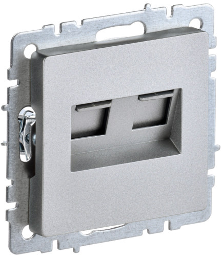 BRITE Роз. комп. 2-ая RJ45 кат.6 РК11-2-БрА алюм. IEK | код BR-K20-2-K47 | IEK