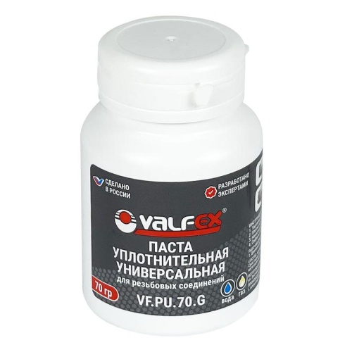 Паста уплотнительная универсальная 70г (вода. газ) (80) | код VF.PU.70.G | VALFEX