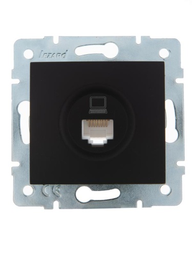 Механизм розетки компьютерн. 1-м СП KARINA RJ45 черн. бархат LEZARD 707-4288-139