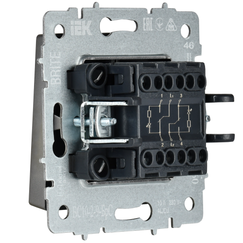 BRITE Выключ. 2-кл. с инд. отел. 10А ВС10-2-9-БрС сталь IEK | код BR-V20-2-10-K46 | IEK фото 7