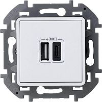 Устройство зарядное Inspiria с 2-мя USB разьемами A и C 240В / 5В 3000мА бел. | код 673760 | Inspiria(группа Legrand)
