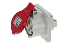 Розетка встраиваемая 16A/400V/3P+E/IP44, фланец 75x75 | код CA1390 | INPIN