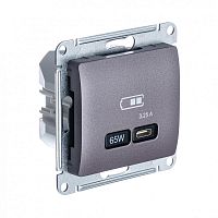 GLOSSA USB РОЗЕТКА тип-C 65Вт высокоскор.заряд. QC, PD, механизм, СИРЕН.ТУМАН | код GSL001427 | Systeme Electric