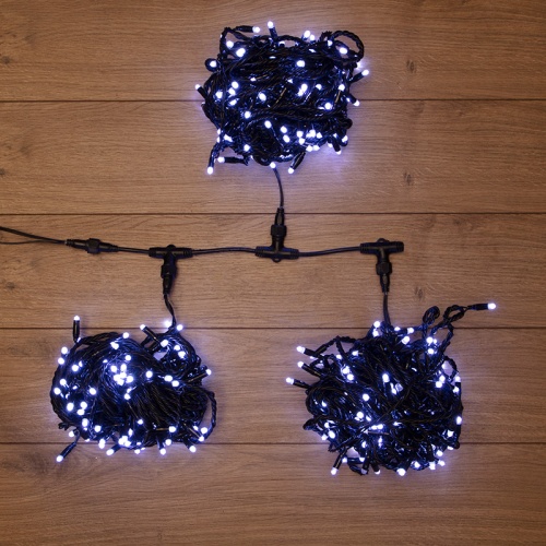 Гирлянда LED ClipLight 24V, 3 нити по 20 м, свечение с динамикой, цвет диодов Белый | код 323-305 | NEON-NIGHT