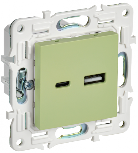 SKANDY Роз. USB A+C 3,1А SK-R14M мятн. IEK | код SK-U22-D31-K06 | IEK