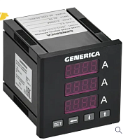 Амперметр цифр. щит. 3-ф. 72х72 LED GENERICA | код IDA11-5-3-0-LED-G | GENERICA by IEK