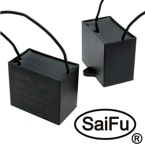 Пусковой конденсатор SAIFU CBB61, 50 мкФ, 450 В | код 104265 | Saifu