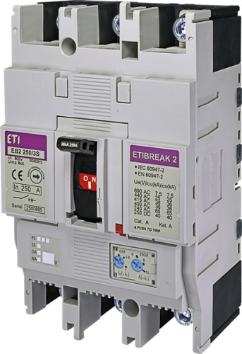 Автоматический выключатель EB2 250/3S 250А 3р (36кА) | код 004671083 | ETI