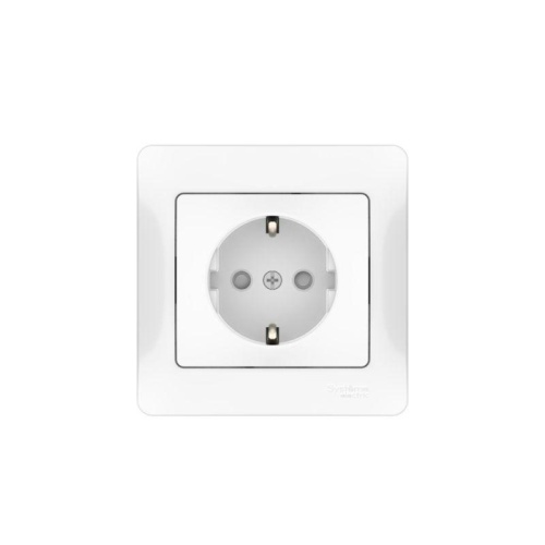 GLOSSA РОЗЕТКА с заземлением со шторками, 16А, в сборе, быстрозажимные клеммы, БЕЛЫЙ | код GSL000144S | Systeme Electric фото 4