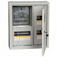 Распределительный шкаф ЩУРн, 15 мод., IP31, навесной, сталь, серая дверь, с клеммами | код. MKM22-N-15-31-ZO | IEK