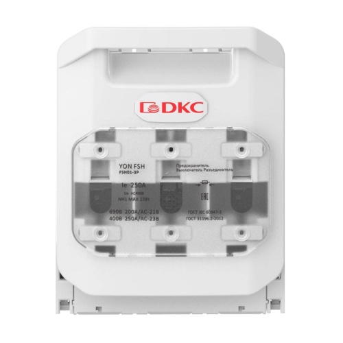 Горизонтальный Предохранитель Выключатель Разъединитель 250А 3P крепление на монтажную плату | код FSH01-3P | DKC фото 2