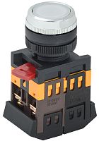 Кнопка ABLFS-22 белый d=22мм неон/240В 1з+1р | код BBT30-ABLFS-K01 | IEK