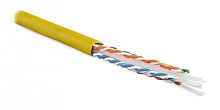 Кабель витая пара U/UTP категория 6 4 пары (23 AWG) одножильный (solid) с разделителем LSZH нг(С)-HF желтый, Hyperline UUTP4-C6-S23-IN-LSZH-YL-100 (100 м) | код 273525 | Hyperline