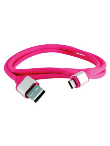 Дата-кабель, ДК 19, USB - micro USB, 1 м, силиконовая оплетка, розовый, TDM | код SQ1810-0319 | TDM