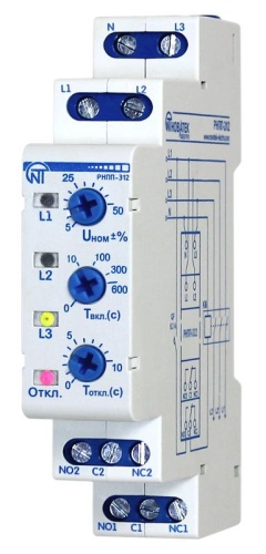 Реле напряжения трехфазное РНПП-312 одномодульное | код 3425600312 | Новатек-Электро