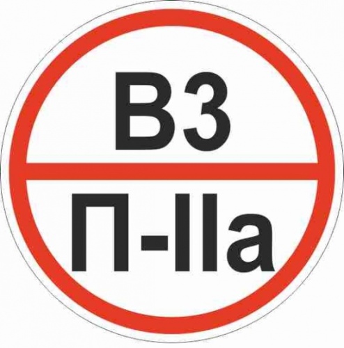 Знак Категории помещения по взрывопожарной и пожарной опасности В3 П-IIа 200х200 мм, пластик ГОСТ Р 12.4.026-2015 EKF | код pn-b3-p-lla | EKF