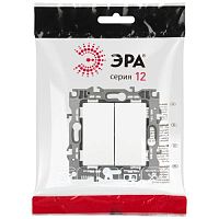 Переключатель перекрестный Серия 12 12-1112-01М двойной, 10АХ-250В, белый матовый | код Б0065676 | ЭРА