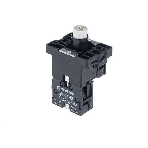 Основание с модулем подсветки, 1NO блок-контакт, белый, 24V AC/DC, пласт. MTB2-EW611 | код 43319 | MEYERTEC