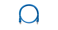 Шнур коммутационный NIKOMAX U/UTP 4 пары, Кат.5е (Класс D), 100МГц, 2хRJ45/8P8C, T568B, заливной, с защитой защелки, многожильный, BC (чистая медь), 24AWG (7х0,205мм), LSZH нг(А)-HFLTx, синий, 1,5м | код NMC-PC4UD55B-015-C-BL | NIKOMAX Сери