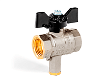 Кран шаровой латунный для датчика температуры Ду15 Ру 40 рычаг | код LD Pride 45.15.В-В.Т.Р | LD Pride