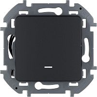 Переключатель одноклавишный с подсветкой/индикацией INSPIRIA 10 AX 250 В~ антрацит | код 673663 | Legrand