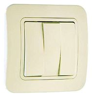 Выключатель 3-кл. 1п 1мод. СП Lillium 10А IP20 крем./крем. Makel 70291