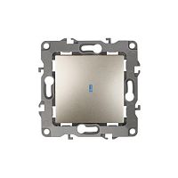 Выключатель с подсветкой, 10АХ-250В, Эра12, шампань,12-1102-04 | код Б0014636 | ЭРА