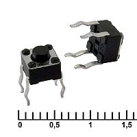 Тактовая кнопка RUICHI IT-1109, 4.5x4.5x3.8 мм, OFF-(ON), 50 мА, 12 В, 50 мОм | код 83357 | Ruichi
