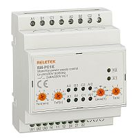 Реле автоматического переключения фаз RM-PC1K, 2x 3P+N, 2NO, 8A(250VAC), L-N 230VAC, Umin+Umax, Ton/off 5_600s/0.3_15s, 3M | код RM-PC1K | RELETEK