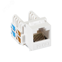 Модуль Keystone, Кат.5e, RJ45/8P8C, неэкран., белый, 10шт. | код EC-UKJ-UD2-WT-10 | NETLAN