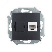 Розетка комп RJ45 кат.5е Systimax графит | код 1591598-038 | Simon