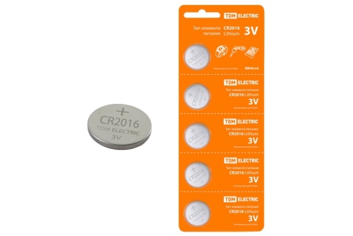 Элемент питания CR2430 Lithium 3V BP-5 TDM | код SQ1702-0030 | TDM