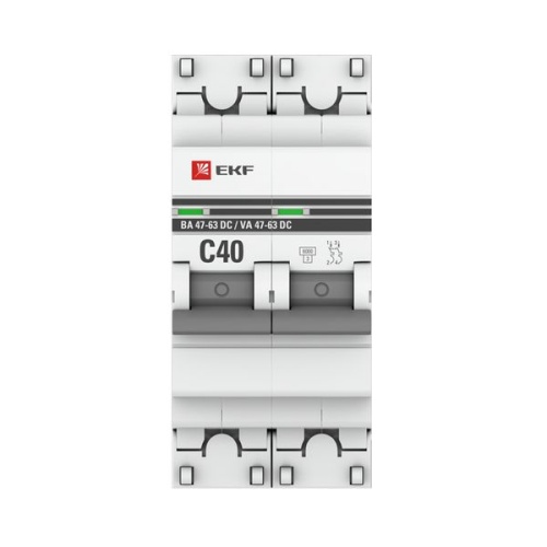 Автоматический выключатель 2P 40А (C) 6кА ВА 47-63 DC PROxima | код mcb4763-DC-2-40C-pro | EKF фото 4